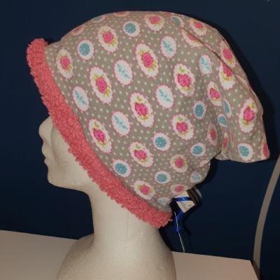 Beanie grau rosa 54/56